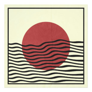 Bauhaus-stijl zonsondergang foto afdruk