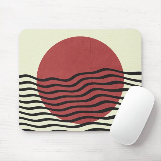 Bauhaus-stijl zonsondergang muismat (Met muis)