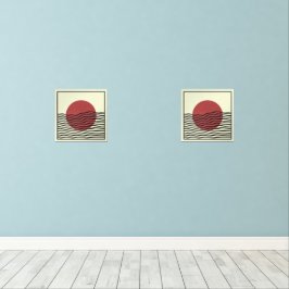 Bauhaus-stijl zonsondergang muurkunst sets