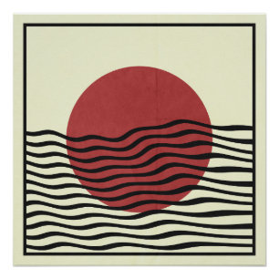 Bauhaus-stijl zonsondergang perfect poster