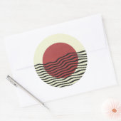 Bauhaus-stijl zonsondergang ronde sticker (Envelop)