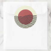 Bauhaus-stijl zonsondergang ronde sticker (Tas)