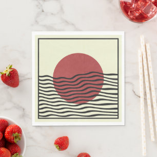 Bauhaus-stijl zonsondergang servet