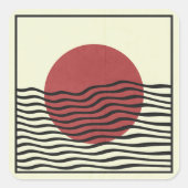 Bauhaus-stijl zonsondergang vierkante sticker (Voorkant)