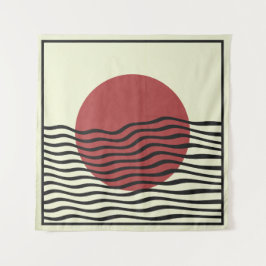 Bauhaus-stijl zonsondergang wandkleed