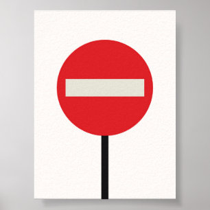 Bauhaus Stopbord Poster – Vetgedrukte geometrische