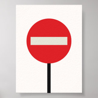 Bauhaus Stopbord Poster – Vetgedrukte geometrische