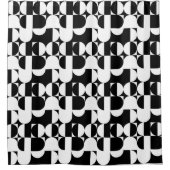 Bauhaus Style Black en White Geometric Retro  Douchegordijn (Voorkant)