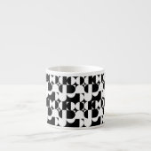 Bauhaus Style Black en White Geometric Retro Espresso Kop (Voorkant)