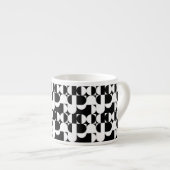 Bauhaus Style Black en White Geometric Retro Espresso Kop (Voorkant rechts)