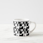 Bauhaus Style Black en White Geometric Retro Espresso Kop (Rechts)