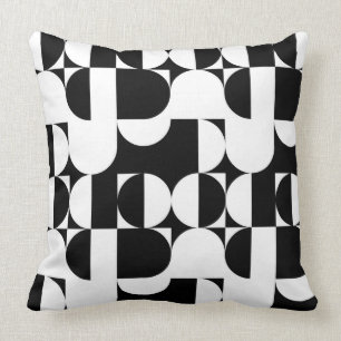 Bauhaus Style Black en White Geometric Retro Kussen