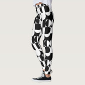 Bauhaus Style Black en White Geometric Retro  Leggings (Links)