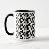 Bauhaus Style Black en White Geometric Retro  Mok (Links)