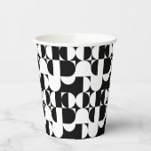 Bauhaus Style Black en White Geometric Retro Papieren Bekers (Links)