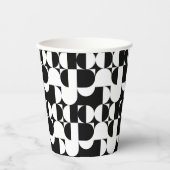 Bauhaus Style Black en White Geometric Retro Papieren Bekers (Voorkant)