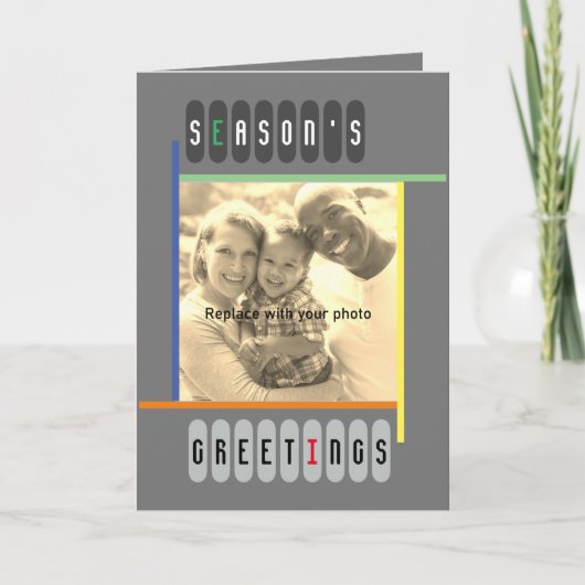 Bauhaus Style Retro Modern Artsy Kerstmis Feestdagen Kaart (Voorkant)