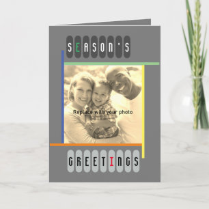 Bauhaus Style Retro Modern Artsy Kerstmis Feestdagen Kaart