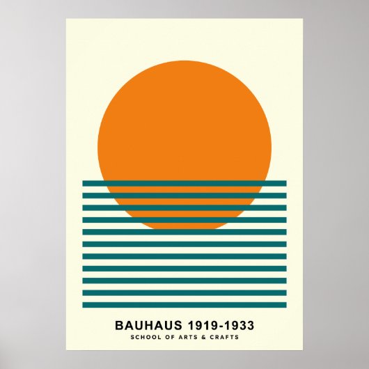 Bauhaus Sunset Strepen Poster Retro Muurkunst (Voorkant)