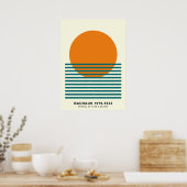 Bauhaus Sunset Strepen Poster Retro Muurkunst (Keuken)