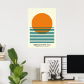 Bauhaus Sunset Strepen Poster Retro Muurkunst (Thuiskantoor)