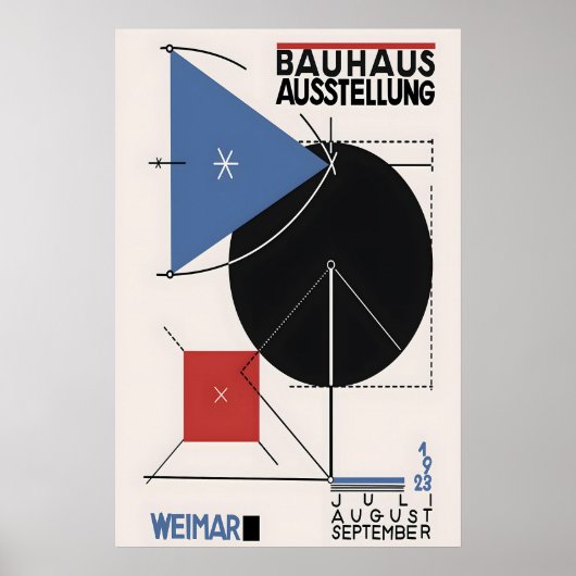 Bauhaus Tentoonstellingsposter Geometrische Abstra Poster (Voorkant)