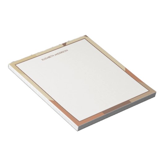 Bauhaus Terracotta Beige Abstract Personalized Notitieblok (Schuin)