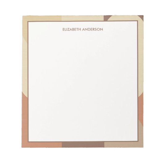 Bauhaus Terracotta Beige Abstract Personalized Notitieblok (Voorkant)