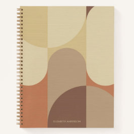 Bauhaus Terracotta Beige Abstract Personalized Notitieboek