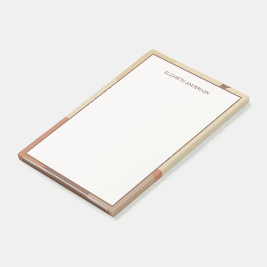 Bauhaus Terracotta Beige Abstract Personalized Post-it® Notes (Schuin)