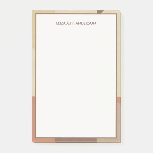 Bauhaus Terracotta Beige Abstract Personalized Post-it® Notes (Voorkant)