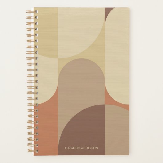 Bauhaus Terracotta Beige Abstract Persoonlijk Planner (Voorkant)