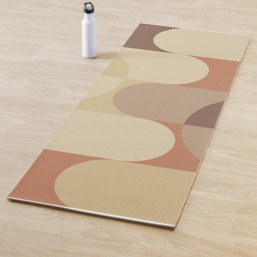 Bauhaus Terracotta Beige Abstracte aardtonen Yogamat (In situ)