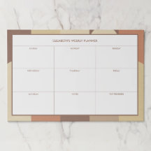 Bauhaus Terracotta Beige Abstracte Weekkalender On