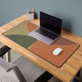 Bauhaus Terracotta Green Abstract Desk Mat