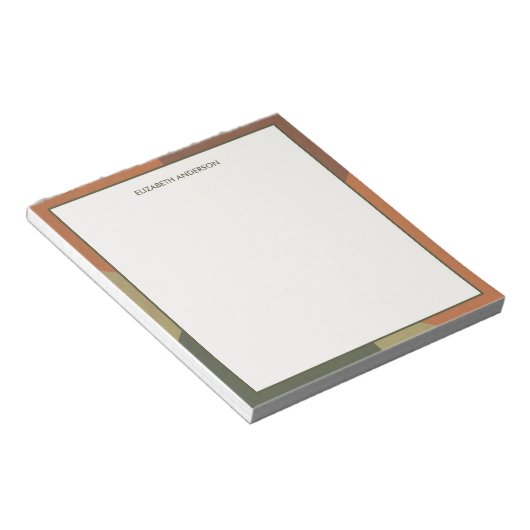 Bauhaus Terracotta Green Abstract Personalized Notitieblok (Schuin)