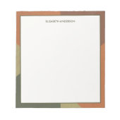 Bauhaus Terracotta Green Abstract Personalized Notitieblok (Voorkant)