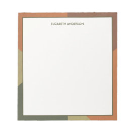 Bauhaus Terracotta Green Abstract Personalized Notitieblok