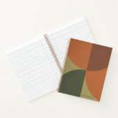 Bauhaus Terracotta Green Abstract Personalized Notitieboek (Binnen)