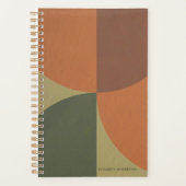 Bauhaus Terracotta Green Abstract Personalized Planner (Voorkant)