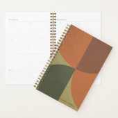 Bauhaus Terracotta Green Abstract Personalized Planner (Display)