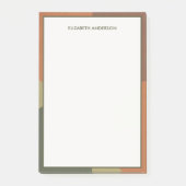 Bauhaus Terracotta Green Abstract Personalized Post-it® Notes (Voorkant)