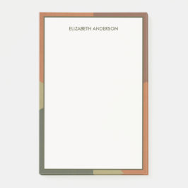 Bauhaus Terracotta Green Abstract Personalized Post-it® Notes