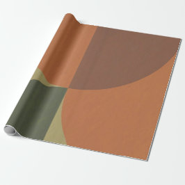 Bauhaus Terracotta Green Abstract Wrapping Paper Cadeaupapier