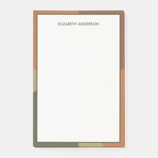 Bauhaus Terracotta Groen Abstract Persoonlijk Post-it® Notes (Voorkant)
