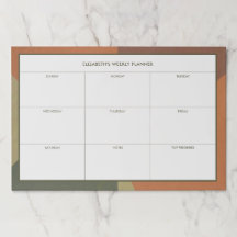 Bauhaus Terracotta Groen Abstract Weekdesk