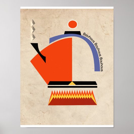 Bauhaus theepot uit de midden eeuw poster (Voorkant)