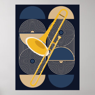 Bauhaus Trombone Kunst Minimalistisch Koperinstr Poster