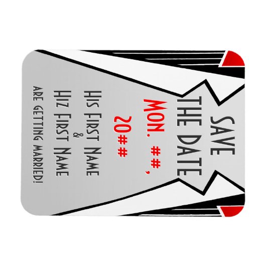 Bauhaus Tuxedo (bewaar de datummagneet) Magneet (Horizontaal)