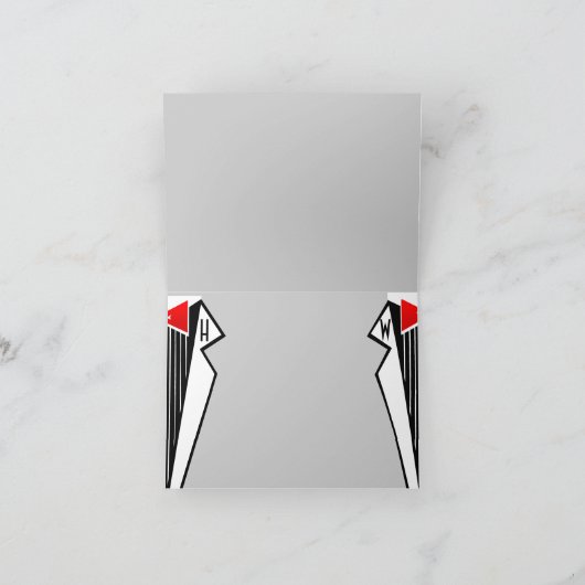 Bauhaus Tuxedo (Dank je namens beiden) Bedankkaart (Binnen)